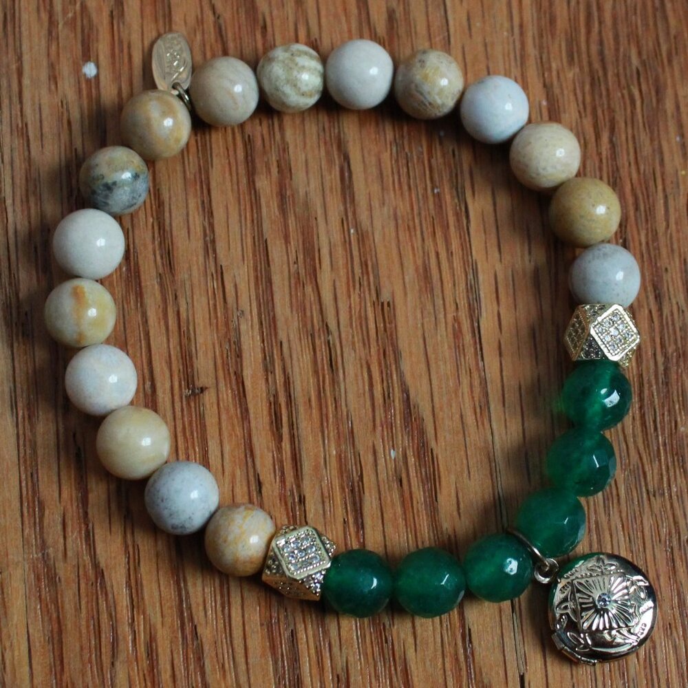 Alexa's Angels Stone & Plastic Beaded Stretch Bracelet